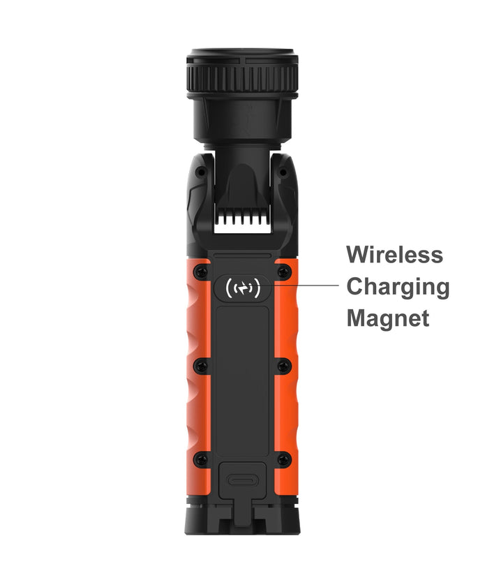 Adjustable Zoom Torch: LED 180° Rechargeable 900LM Flood Spot Beam Torch IP54 IK08