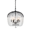 Evelyn 4 Light 24cm E14 Crystal Basket Chandelier Black