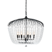Evelyn 4 Light 24cm E14 Crystal Basket Chandelier Black