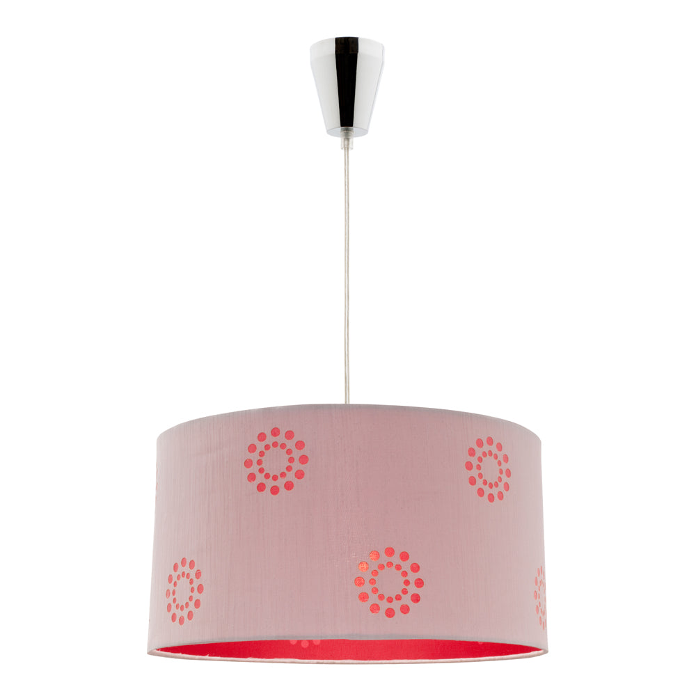 Fabian 1 Light Diy Pendant Silver/Red