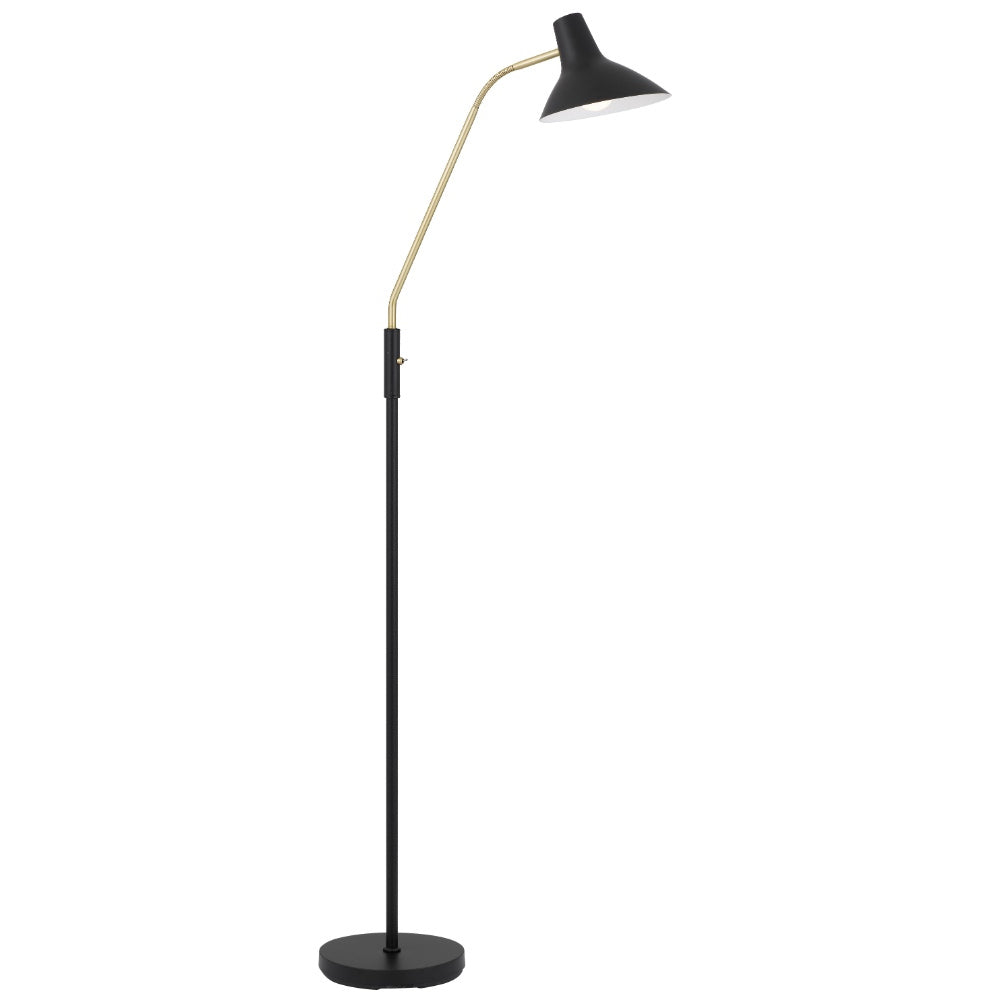Farbon Yellow, White, Red, Green, Blue or Black with Brass Matt Floor Lamp