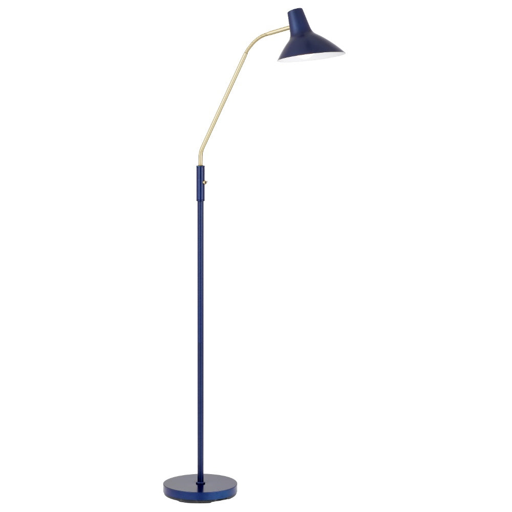 Farbon Yellow, White, Red, Green, Blue or Black with Brass Matt Floor Lamp