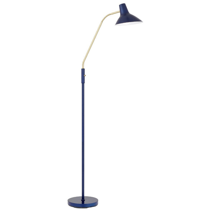 Farbon Yellow, White, Red, Green, Blue or Black with Brass Matt Floor Lamp