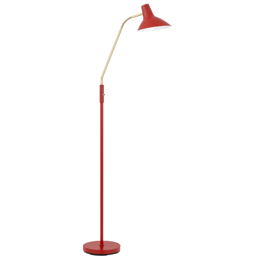Farbon Yellow, White, Red, Green, Blue or Black with Brass Matt Floor Lamp