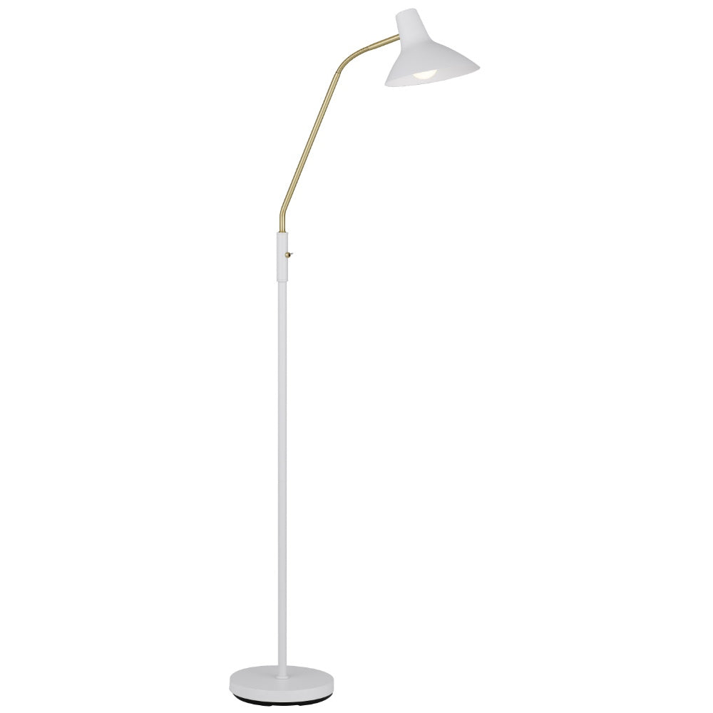 Farbon Yellow, White, Red, Green, Blue or Black with Brass Matt Floor Lamp