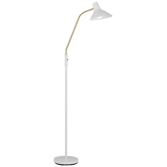 Farbon Yellow, White, Red, Green, Blue or Black with Brass Matt Floor Lamp