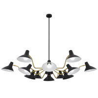 Thumbnail for Farbon White/Brass, Black/Brass or Multi Colour/Brass 12 Light Pendant