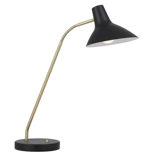 Farbon Yellow, Red, Green, Blue or Black with Brass Matt Table Lamp