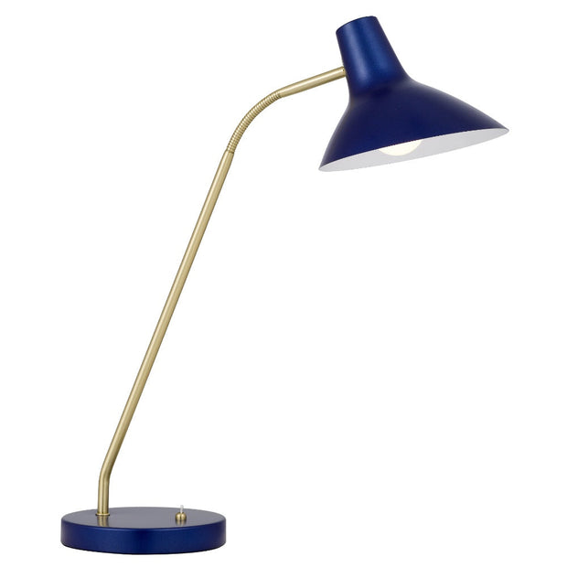 Farbon Yellow, Red, Green, Blue or Black with Brass Matt Table Lamp