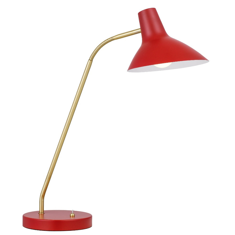 Farbon Yellow, Red, Green, Blue or Black with Brass Matt Table Lamp