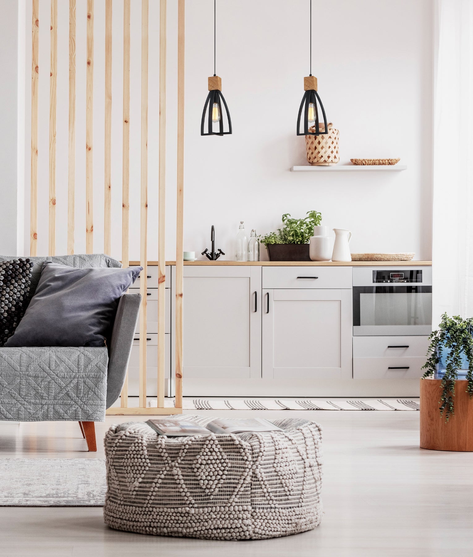 FARO: Wood Convex Cone Pendant Lights