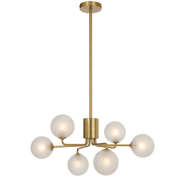Felton Antique Gold 6 Light Pendant - Choice of 6 Glasses