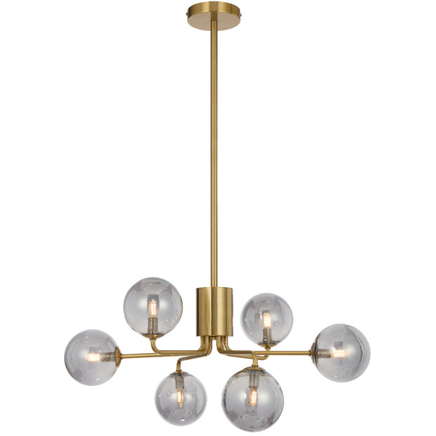 Felton Antique Gold 6 Light Pendant - Choice of 6 Glasses