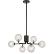Felton Matt Black 6 Light Pendant - Choice of 6 Glasses