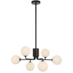 Felton Matt Black 6 Light Pendant - Choice of 6 Glasses