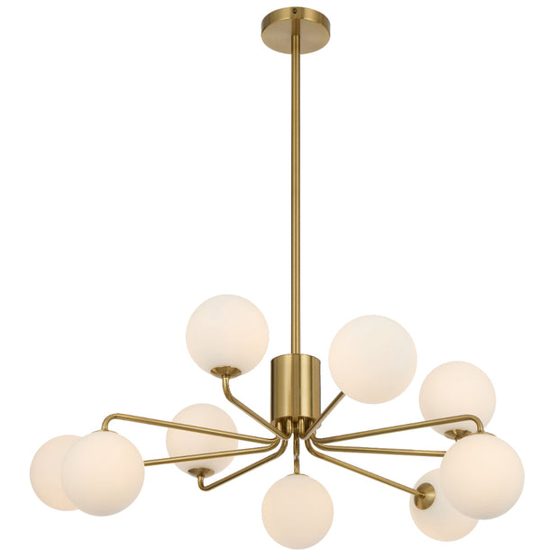 Felton Antique Gold 9 Light Pendant - Choice of 6 Glasses
