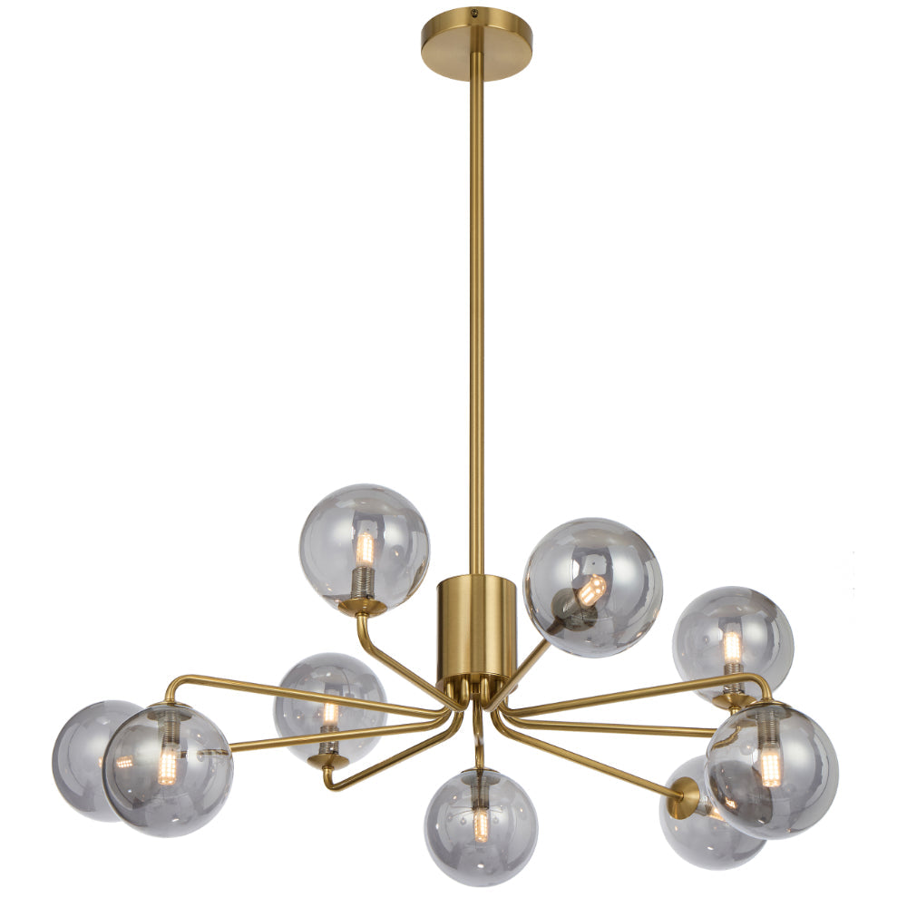 Felton Antique Gold 9 Light Pendant - Choice of 6 Glasses