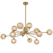 Felton Antique Gold 12 Light Pendant - Choice of 6 Glasses
