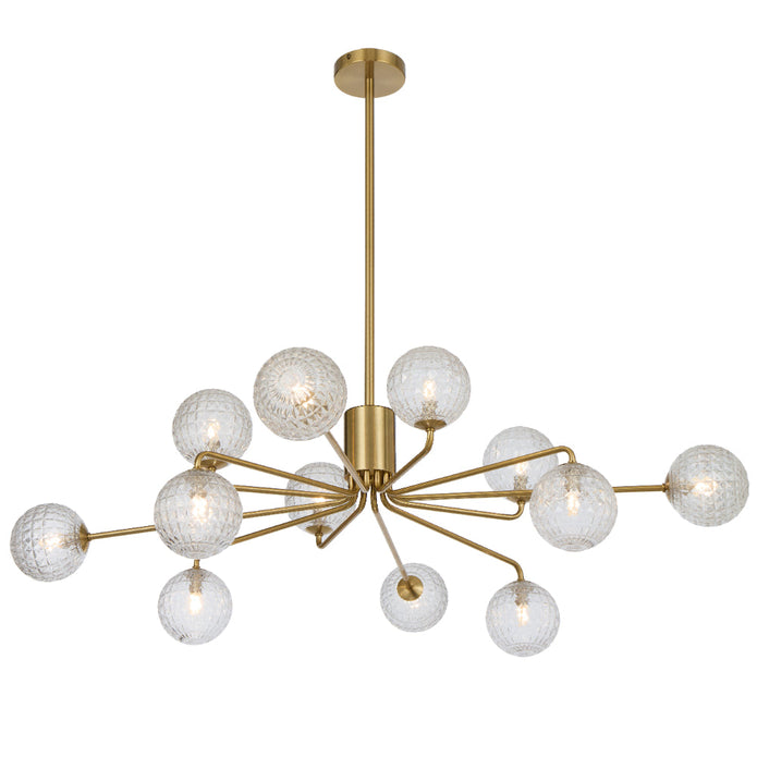 Felton Antique Gold 12 Light Pendant - Choice of 6 Glasses