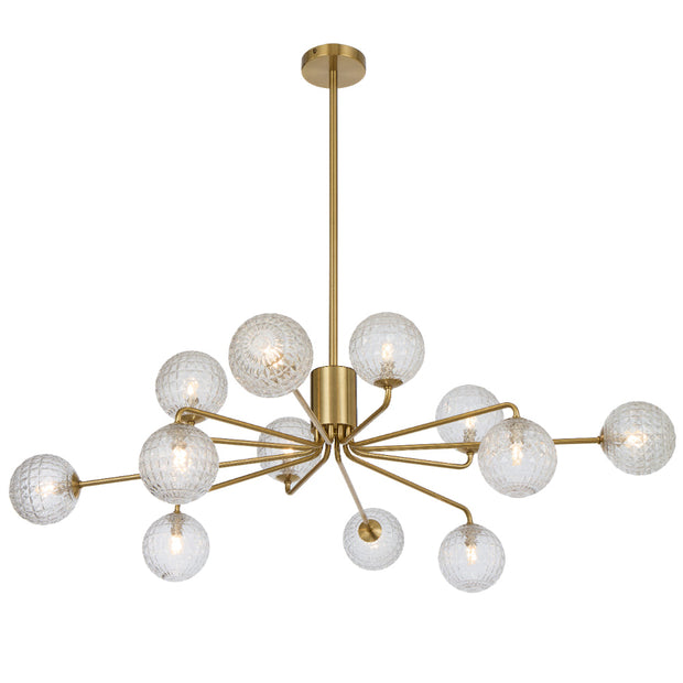 Felton Antique Gold 12 Light Pendant - Choice of 6 Glasses