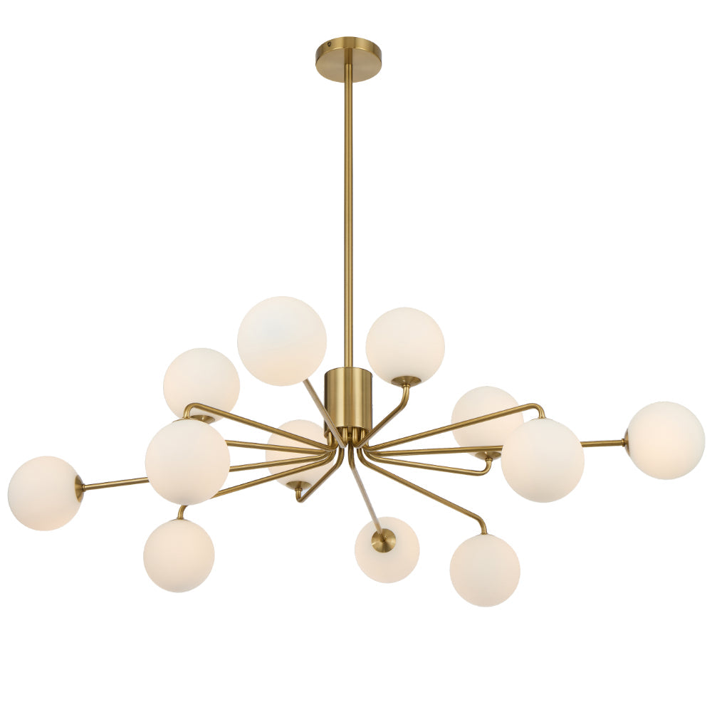 Felton Antique Gold 12 Light Pendant - Choice of 6 Glasses