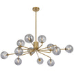 Felton Antique Gold 12 Light Pendant - Choice of 6 Glasses