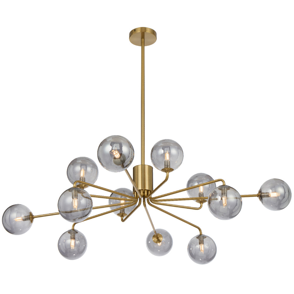 Felton Antique Gold 12 Light Pendant - Choice of 6 Glasses