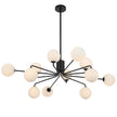 Felton Matt Black 12 Light Pendant - Choice of 6 Glasses