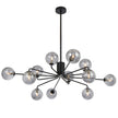 Felton Matt Black 12 Light Pendant - Choice of 6 Glasses