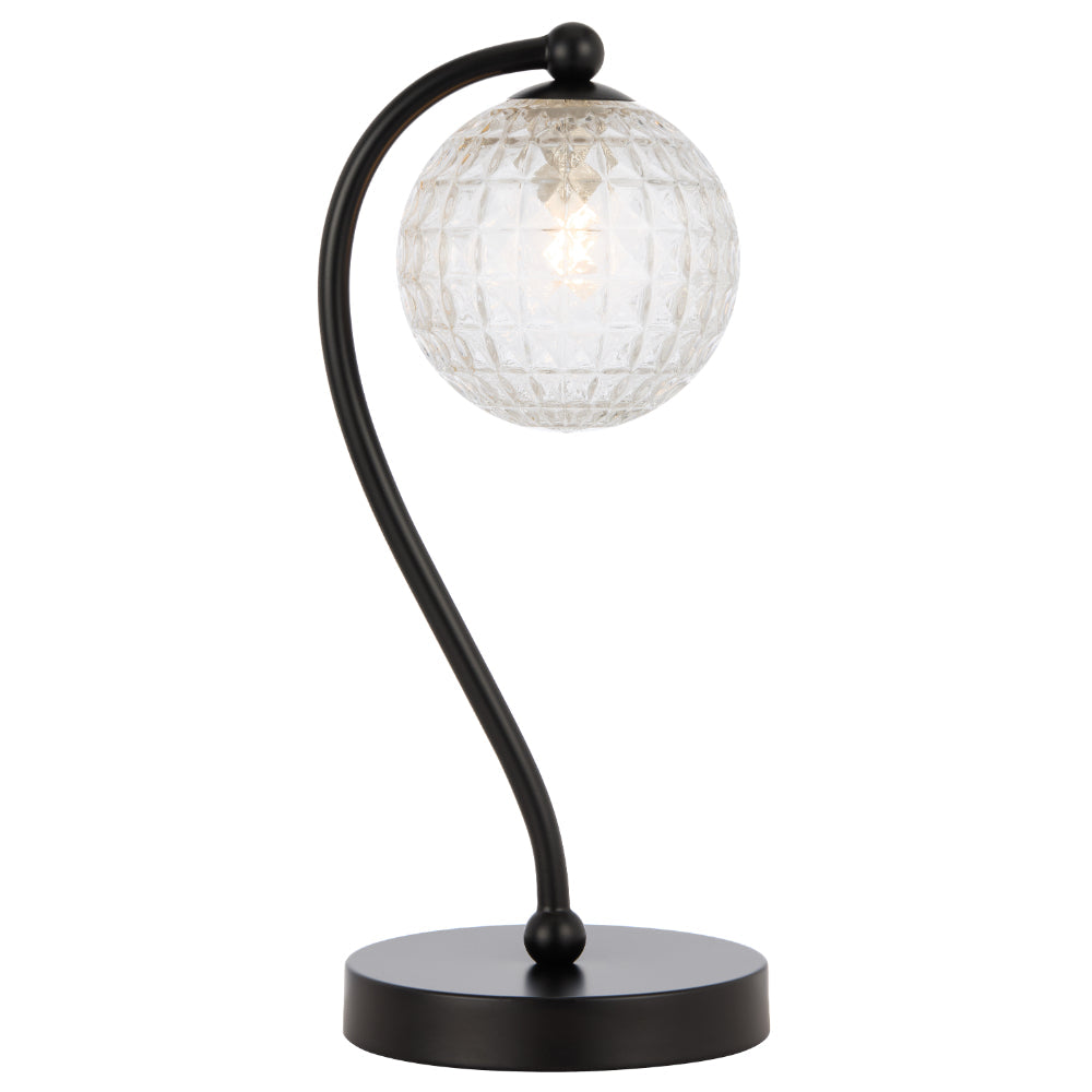 Felton Matt Black & Antique Gold Table Lamp - Choice of 6 Glasses