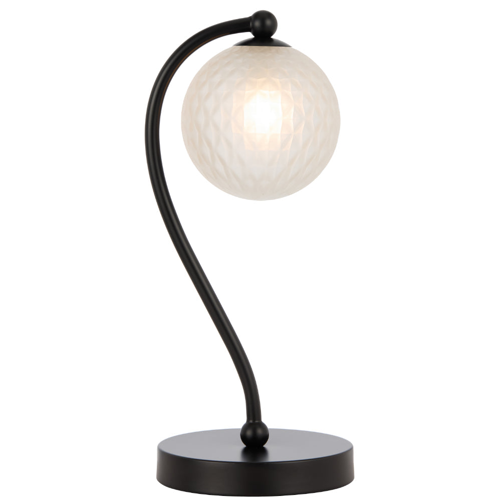 Felton Matt Black & Antique Gold Table Lamp - Choice of 6 Glasses