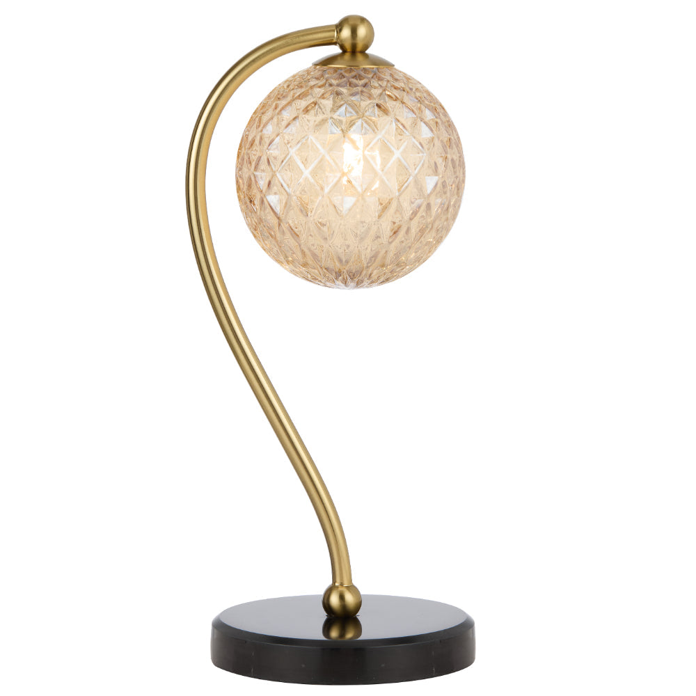 Felton Black Marble & Antique Gold Table Lamp - Choice of 6 Glasses