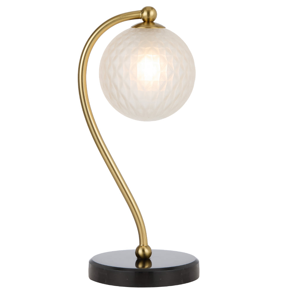 Felton Black Marble & Antique Gold Table Lamp - Choice of 6 Glasses