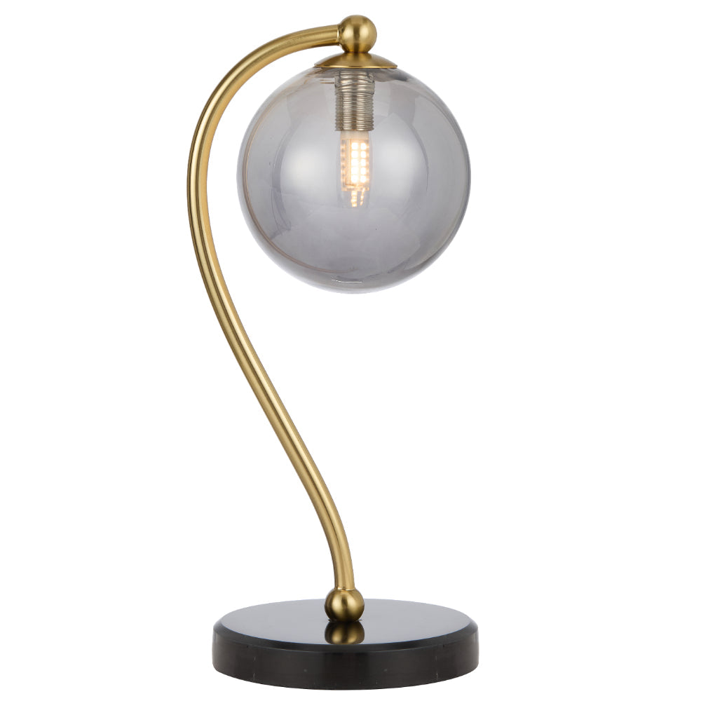 Felton Black Marble & Antique Gold Table Lamp - Choice of 6 Glasses