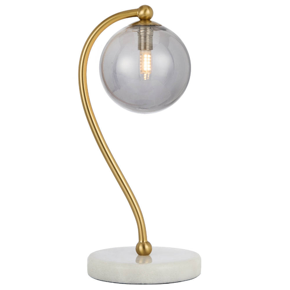 Felton White Marble & Antique Gold Table Lamp - Choice of 6 Glasses