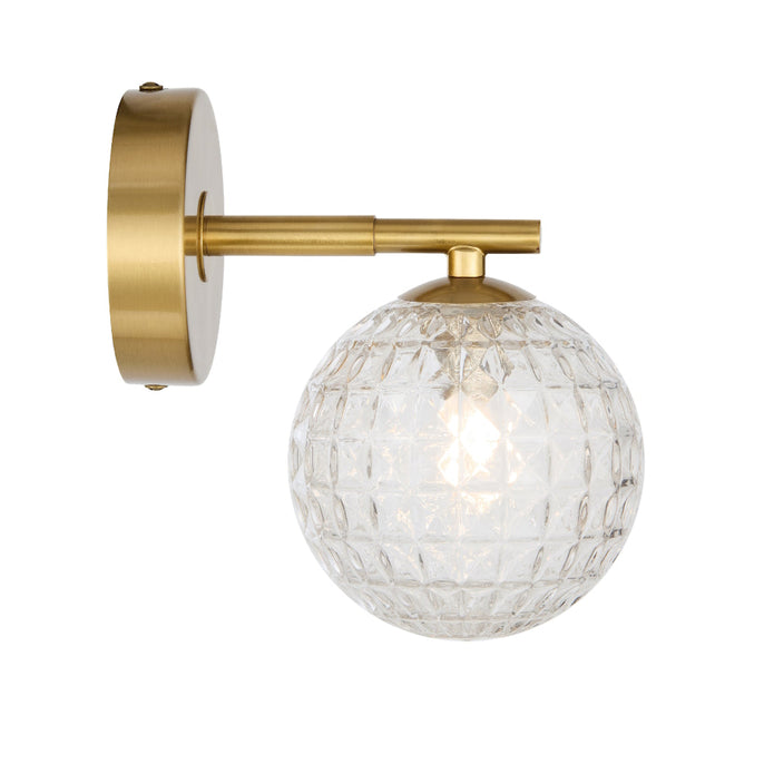 Felton Antique Gold 1 Light Wall Light - Choice of 6 Glasses