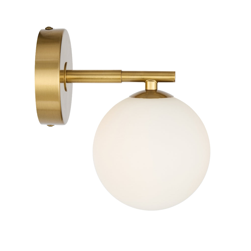 Felton Antique Gold 1 Light Wall Light - Choice of 6 Glasses