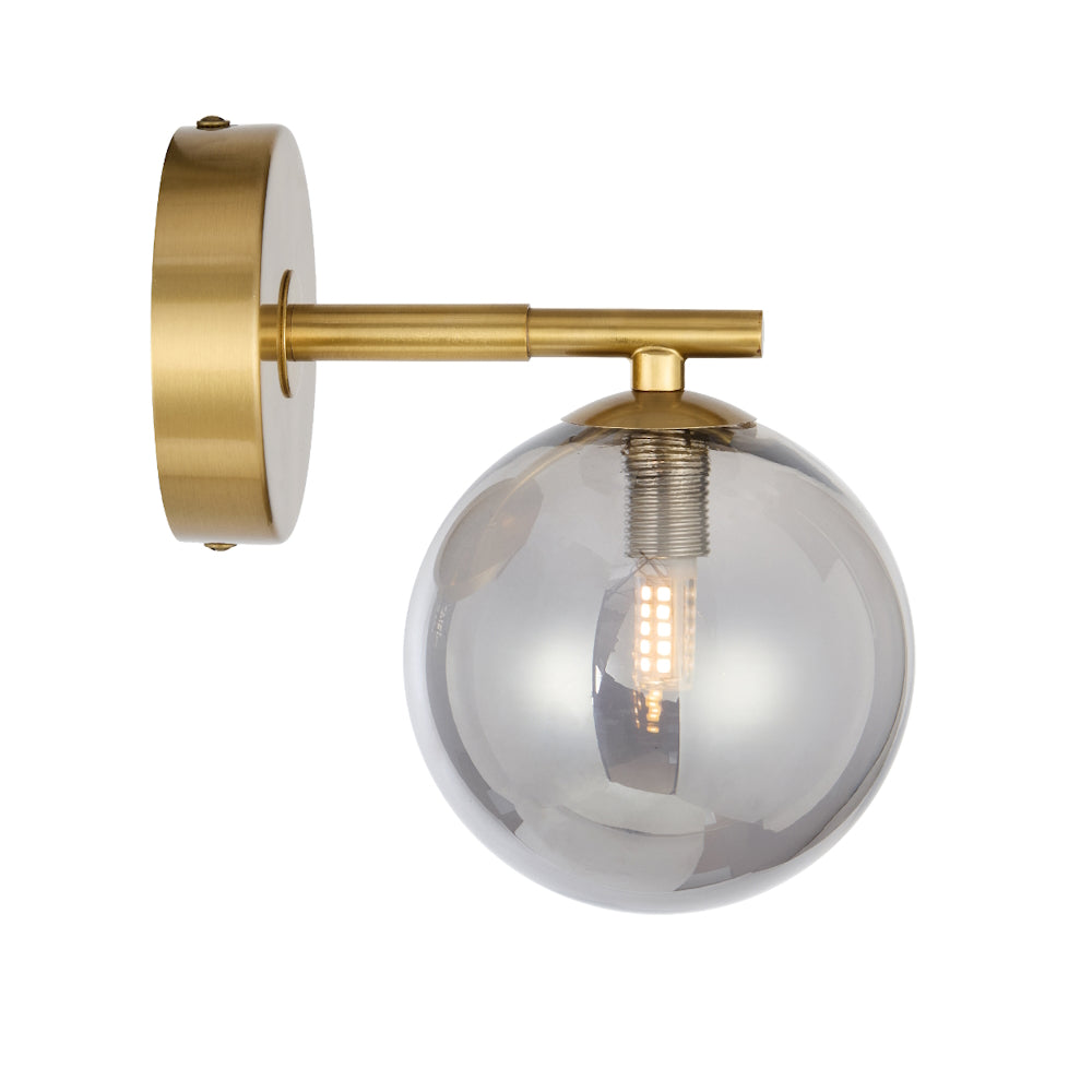 Felton Antique Gold 1 Light Wall Light - Choice of 6 Glasses