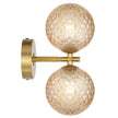 Felton Antique Gold 2 Light Wall Light - Choice of 6 Glasses