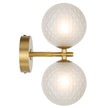 Felton Antique Gold 2 Light Wall Light - Choice of 6 Glasses