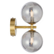 Felton Antique Gold 2 Light Wall Light - Choice of 6 Glasses