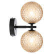 Felton Matt Black 2 Light Wall Light - Choice of 6 Glasses