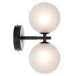 Felton Matt Black 2 Light Wall Light - Choice of 6 Glasses