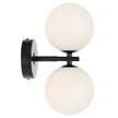 Felton Matt Black 2 Light Wall Light - Choice of 6 Glasses