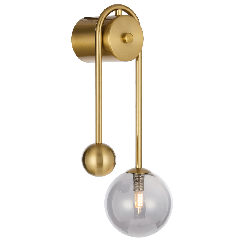 Felton Antique Gold Arm Wall Light - Choice of 6 Glasses