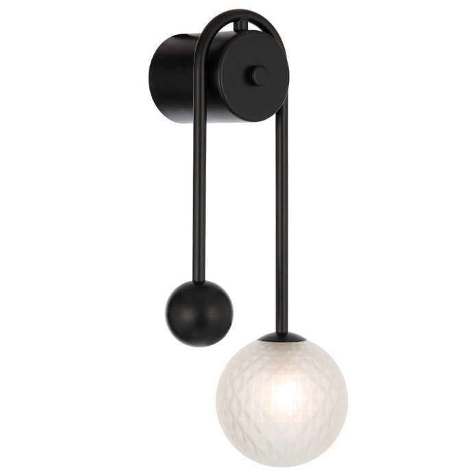Felton Matt Black Arm Wall Light - Choice of 6 Glasses