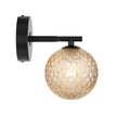 Felton Matt Black 1 Light Wall Light - Choice of 6 Glasses