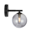 Felton Matt Black 1 Light Wall Light - Choice of 6 Glasses