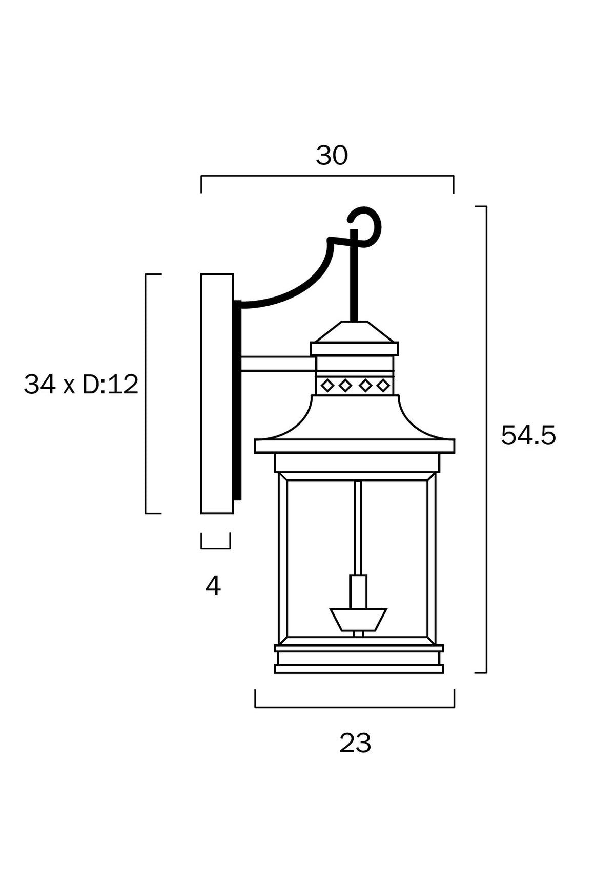 Fergus Black IP43 2 Light Exterior Wall Light