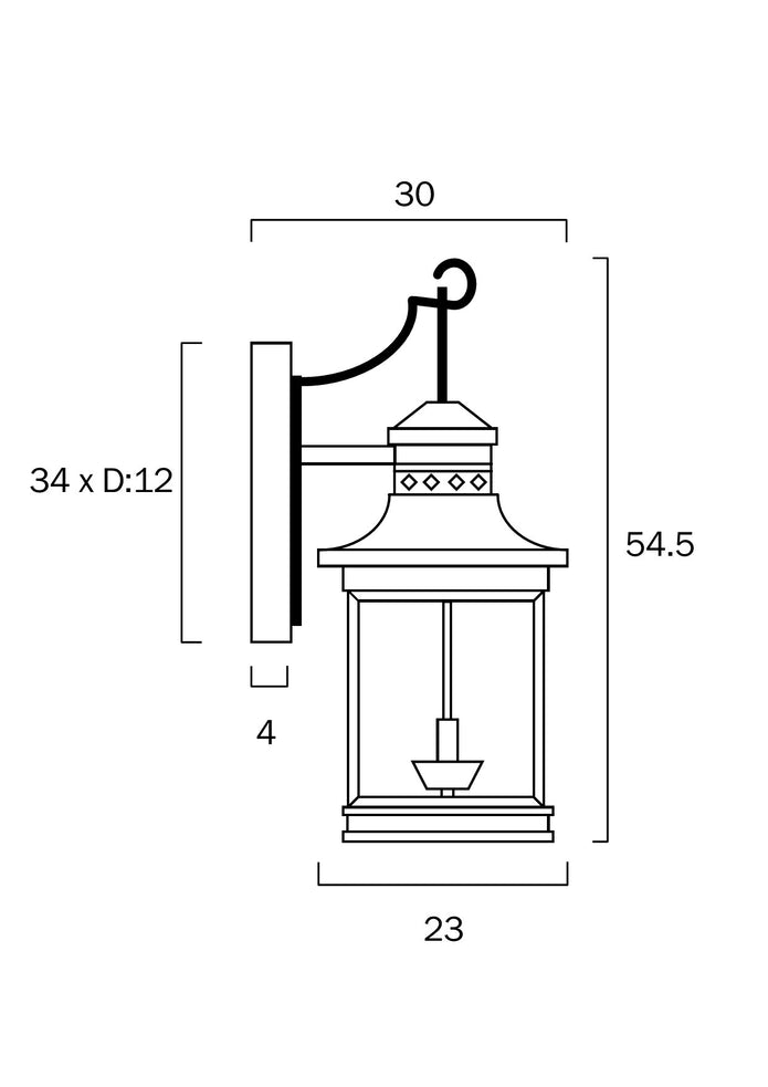 Fergus Black IP43 2 Light Exterior Wall Light